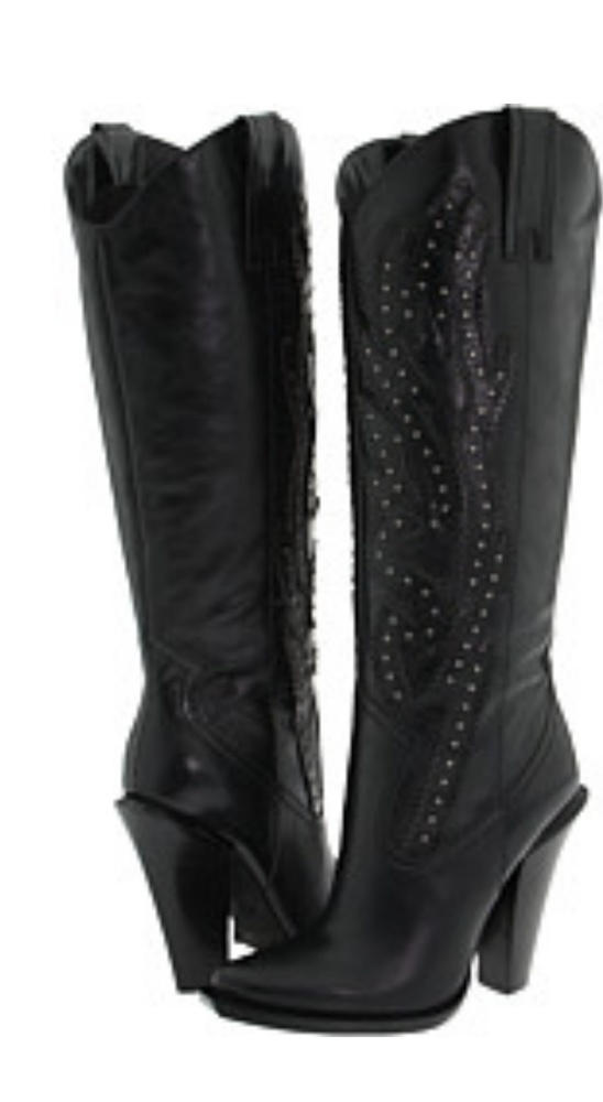 RARE BLACK JESSICA SIMPSON ABILENE COWBOY BOOT